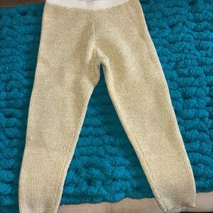 ‘Oh Baby’ Cozy Cream Knit Kids Leggings